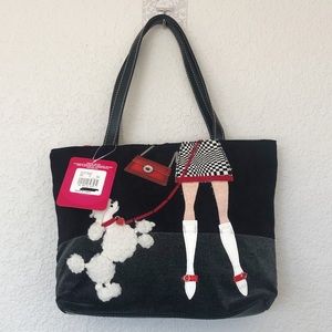Xhilaration Whimsical Poodle Tote Bag
